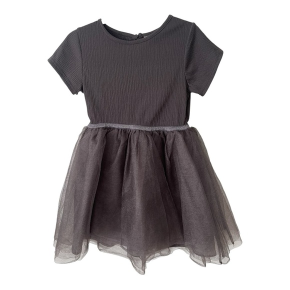 100 H&M Charcoal Gray Tulle Kids Dress - Picture 2 of 3